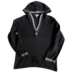 Christopher & Banks Hooded Knit Sweater Women’s L Brown Gray Flecked Pullover